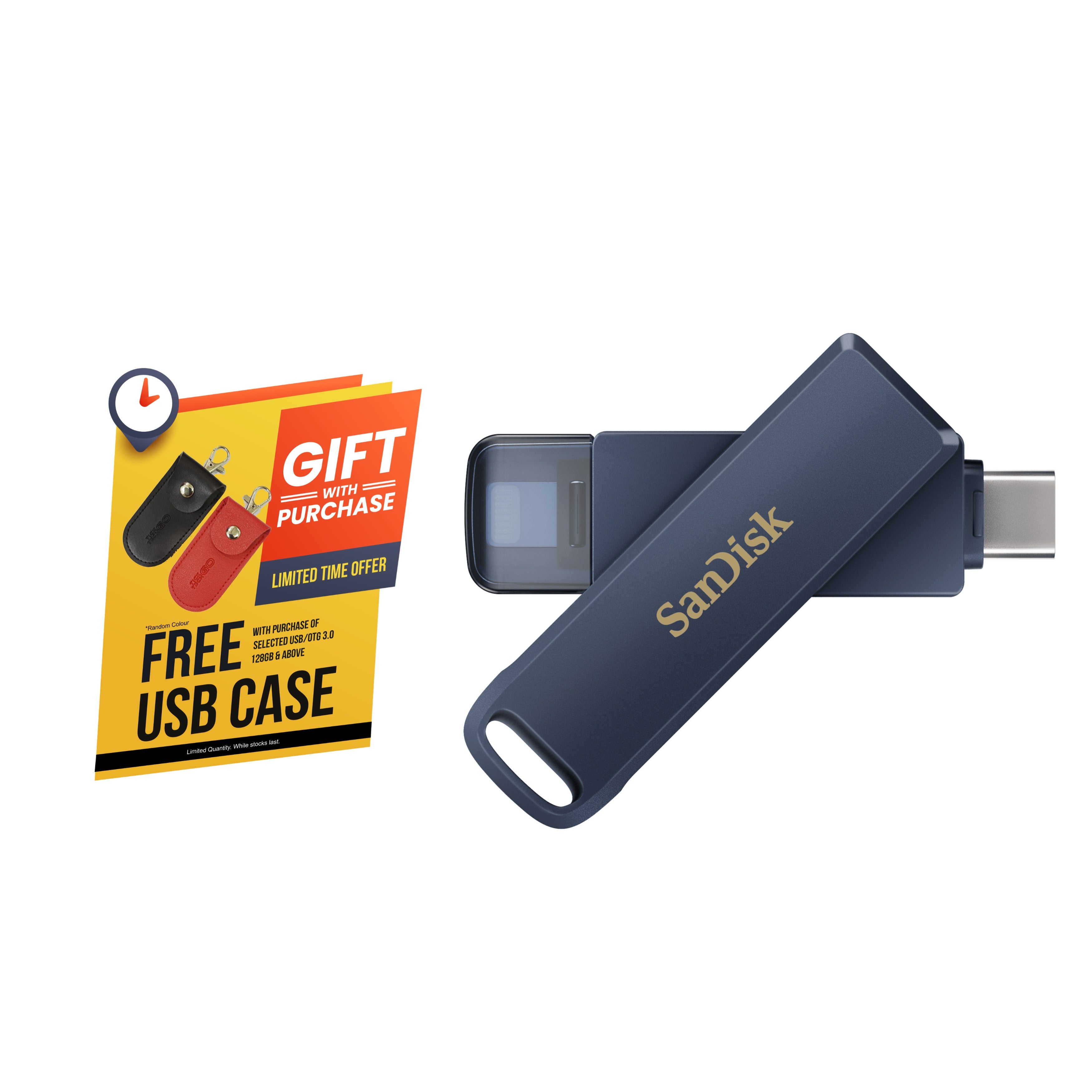 SanDisk Phone Drive USB Flash Drive for iPhone, Lightning and USB Type-C (64GB/ 128GB/ 256GB)-Data Storage-futuromic